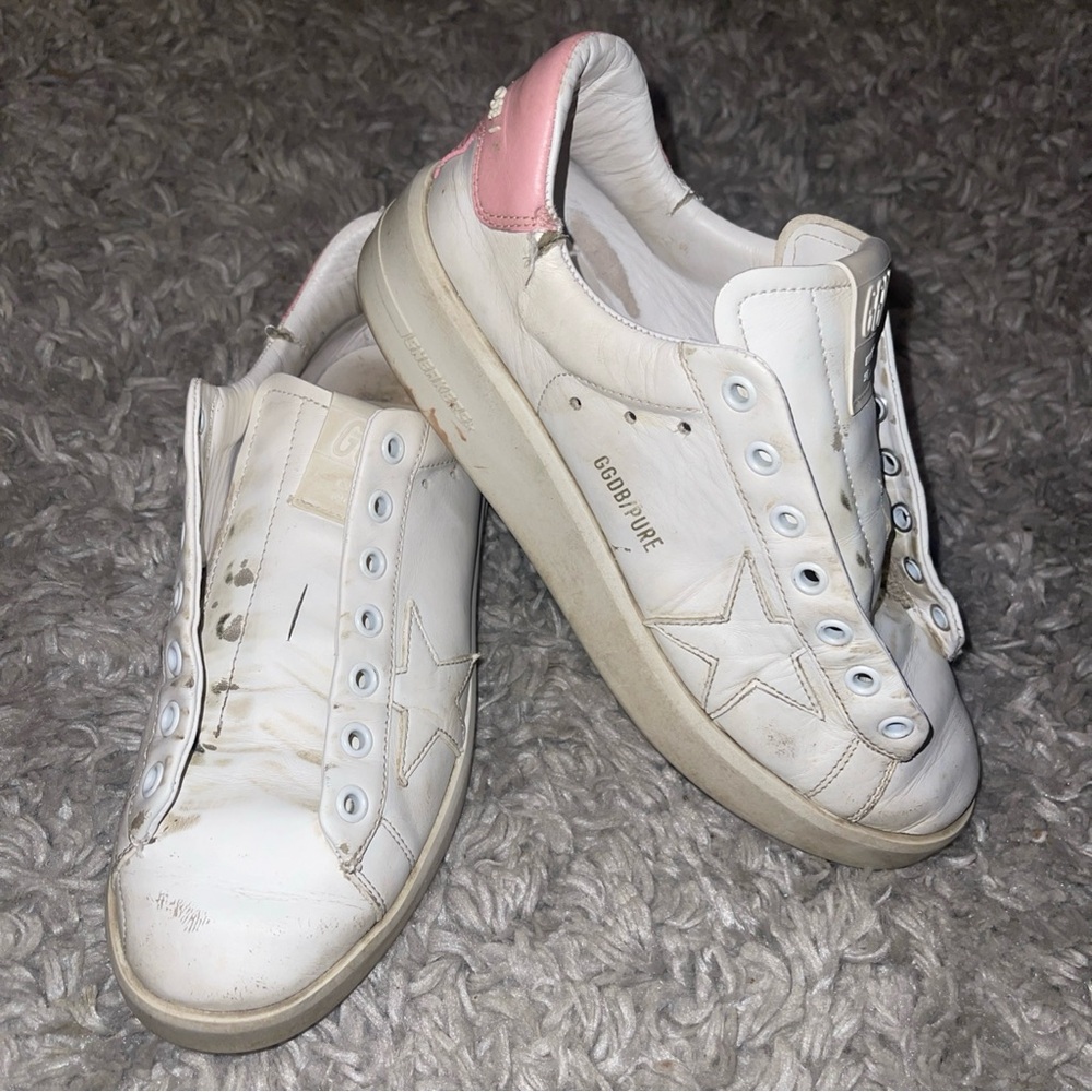 Authentic Golden Goose Pure -Star Sneakers 37 Women Pink/White - Picture 2 of 14